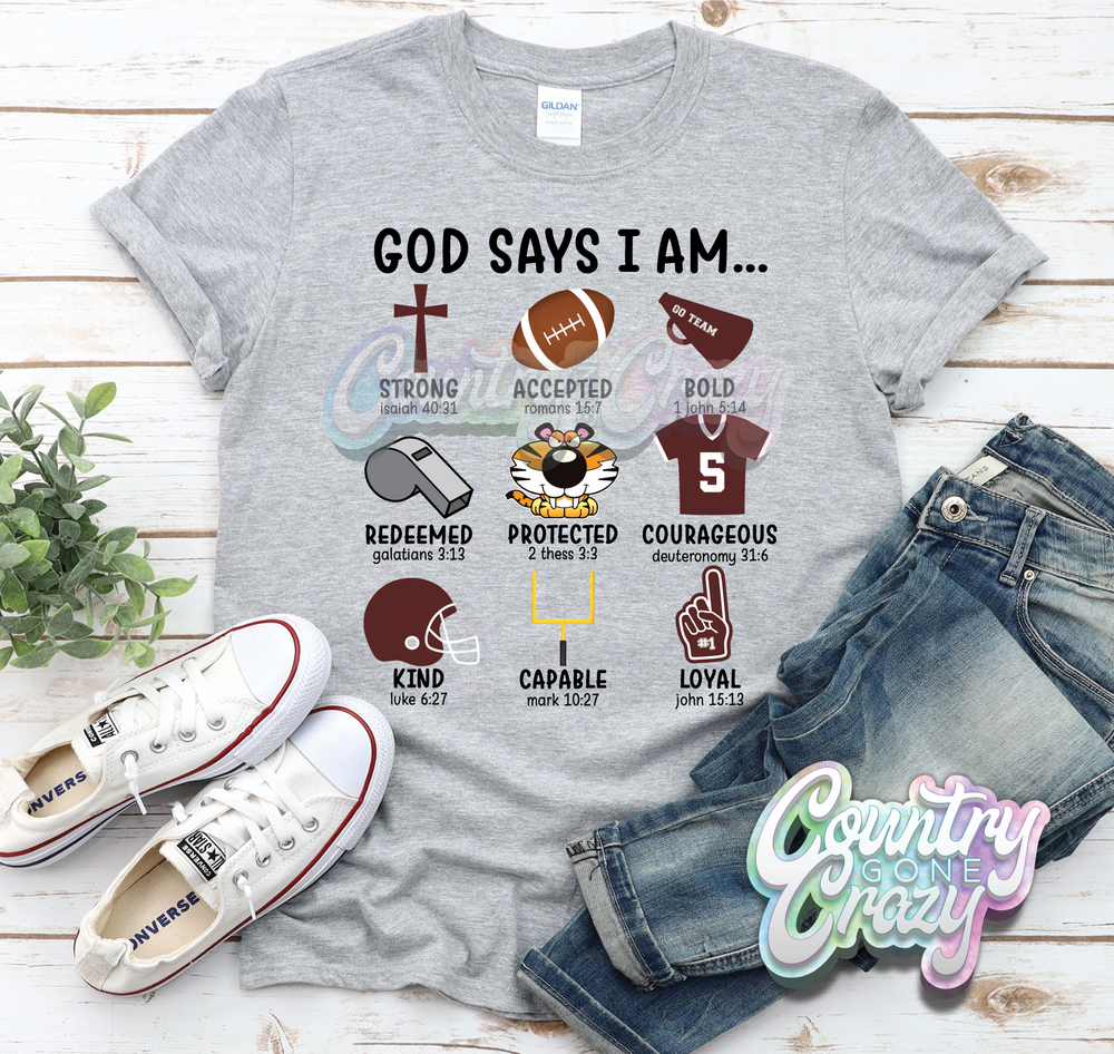 God Says I Am - Devers Tigers - T-Shirt-Country Gone Crazy-Country Gone Crazy