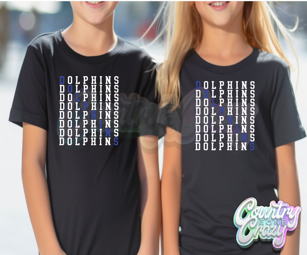 Dolphins • Royal • Stacked T-Shirt-Country Gone Crazy-Country Gone Crazy