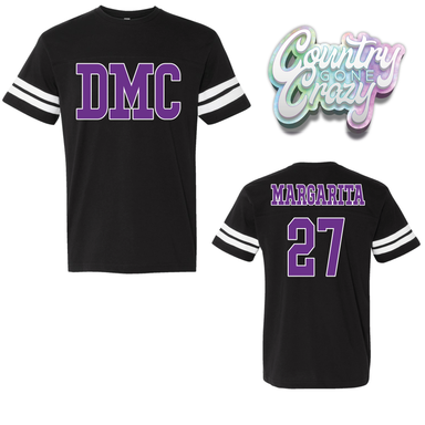 DMC // Black Football Tee-Country Gone Crazy-Country Gone Crazy