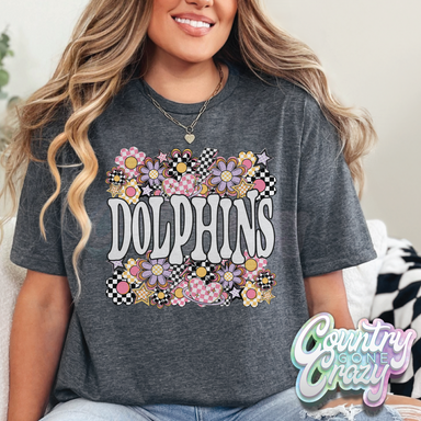 Dolphins // Funky Flowers // T-Shirt-Country Gone Crazy-Country Gone Crazy