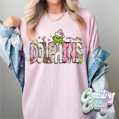 Dolphins - Pink Grinch - T-Shirt-Country Gone Crazy-Country Gone Crazy