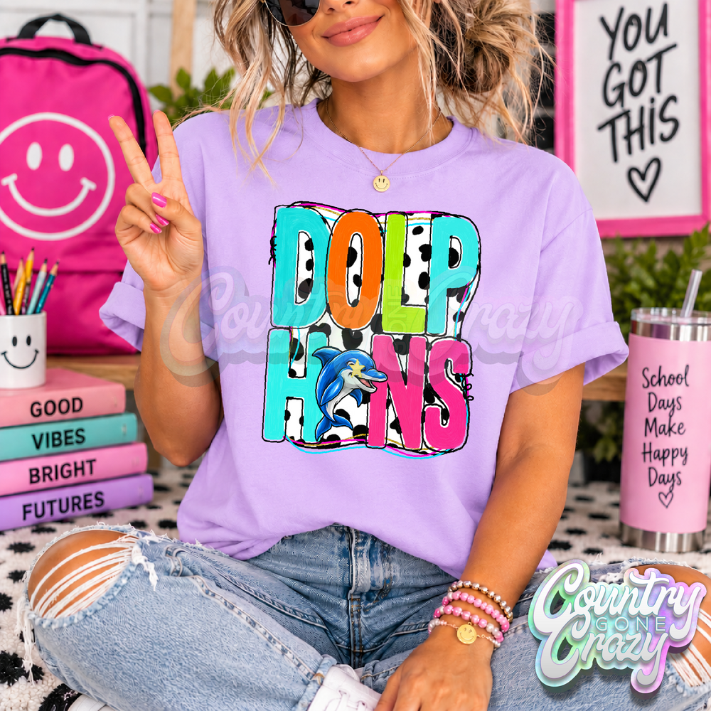 DOLPHINS ** COLOR POP ** T-SHIRT-Country Gone Crazy-Country Gone Crazy