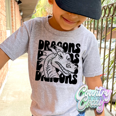 Dragons Mascot Stacked T-Shirt-Country Gone Crazy-Country Gone Crazy