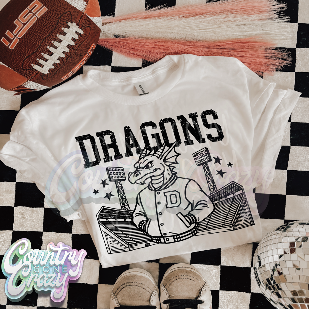 Dragons ~ Letterman ~ Natural T-Shirt-Country Gone Crazy-Country Gone Crazy
