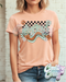 DRAGONS ** BOHO WAVE** BELLA CANVAS HEATHER PEACH T-SHIRT-Country Gone Crazy-Country Gone Crazy