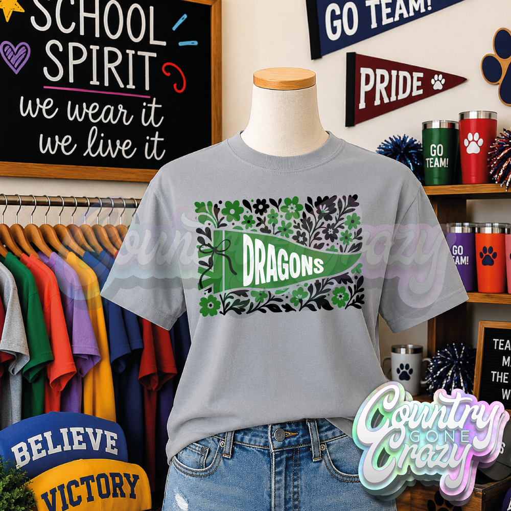 DRAGONS- FLORAL PENNANT