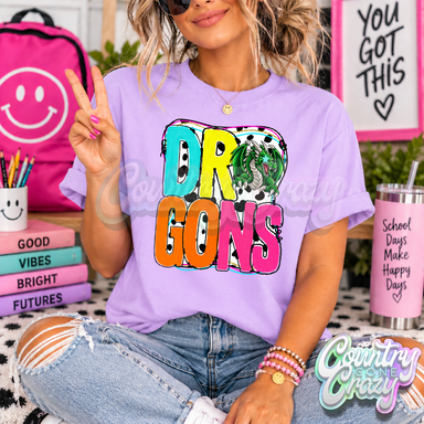 DRAGONS ** COLOR POP ** T-SHIRT-Country Gone Crazy-Country Gone Crazy