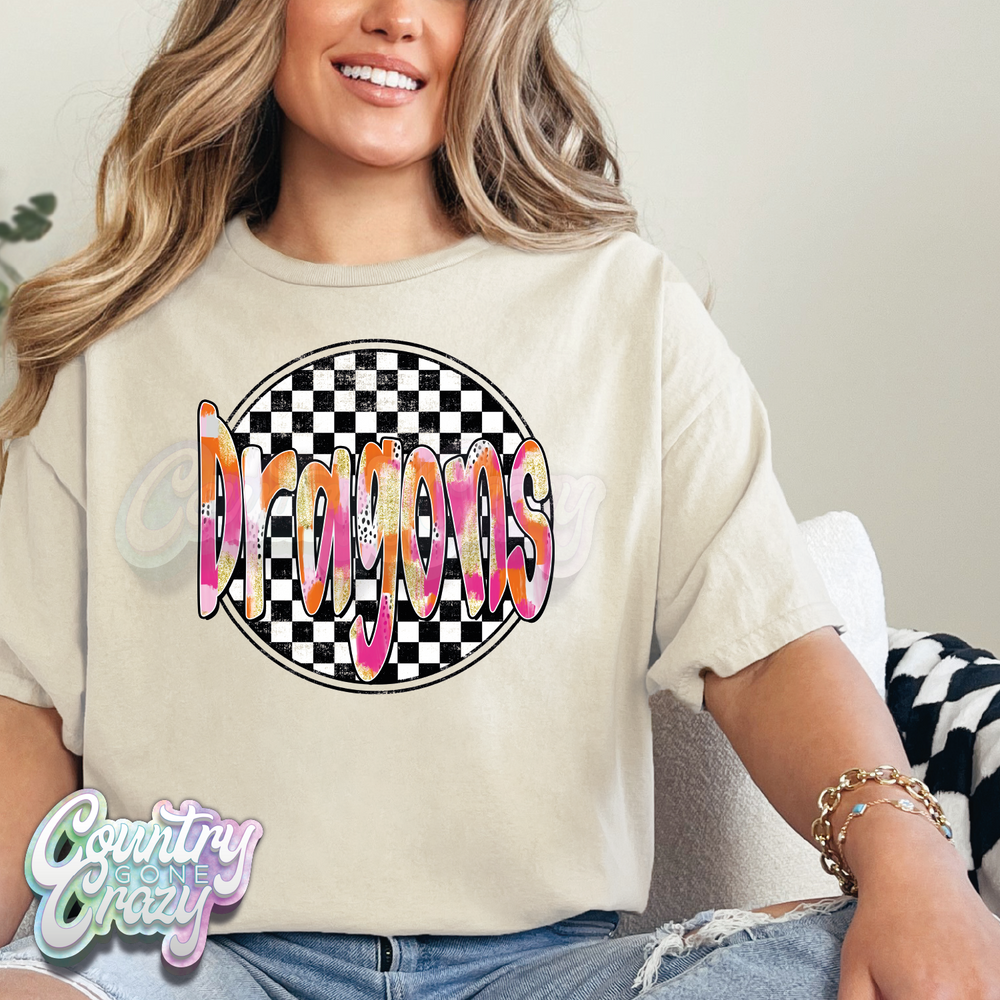 Dragons - Checkered Splash - T-Shirt-Country Gone Crazy-Country Gone Crazy
