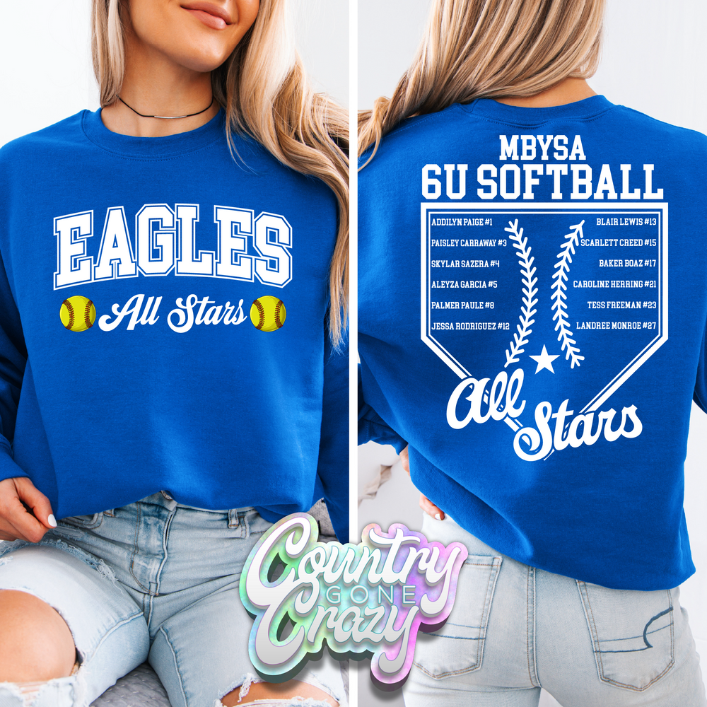 MBYSA 6U SOFTBALL - EAGLES ALL STARS - DRI FIT-Port & Company-Country Gone Crazy