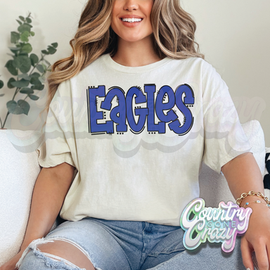 EAGLES •• DOODLE •• NATURAL T-SHIRT-Country Gone Crazy-Country Gone Crazy