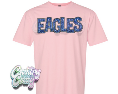 EAGLES - Royal Faux Sequins - T-Shirt-Country Gone Crazy-Country Gone Crazy