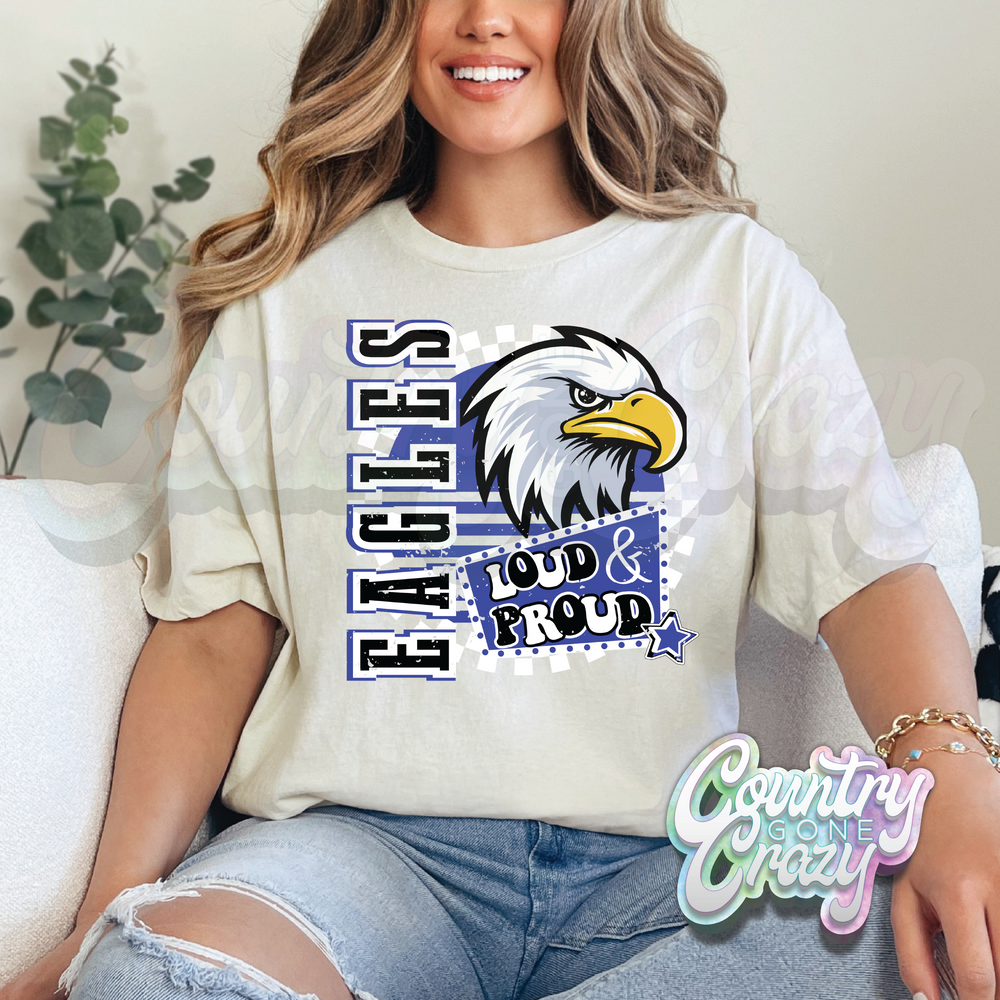 EAGLES •• LOUD & PROUD •• NATURAL T-SHIRT-Country Gone Crazy-Country Gone Crazy