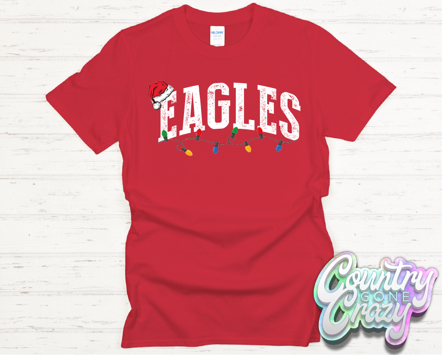 EAGLES - CHRISTMAS LIGHTS - T-SHIRT-Country Gone Crazy-Country Gone Crazy