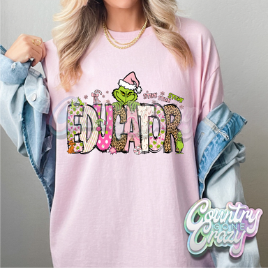 Educator - Pink Grinch - T-Shirt-Country Gone Crazy-Country Gone Crazy