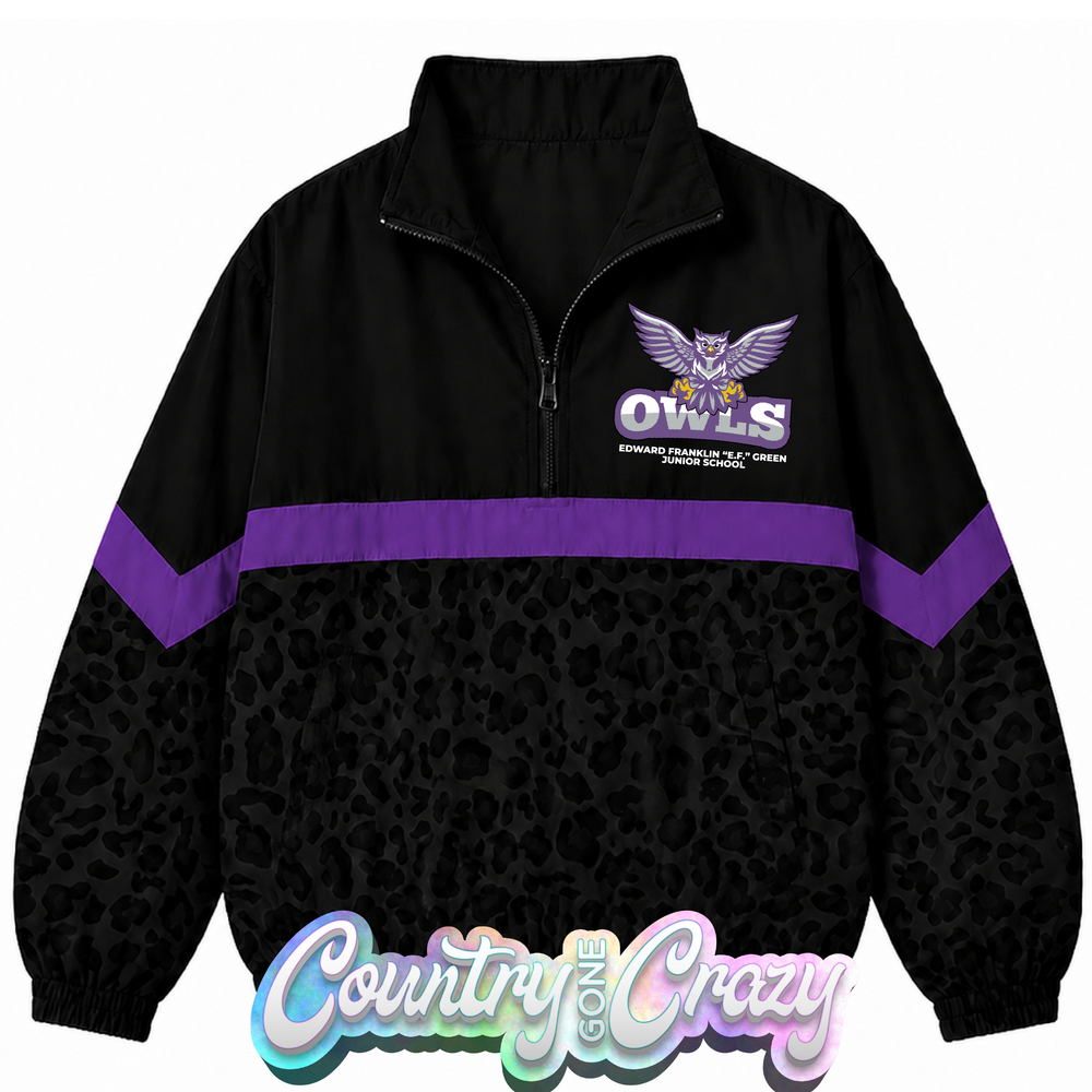 SCHOOL COLORS: PURPLE/BLACK WINDBREAKER // IN STOCK NOW!
