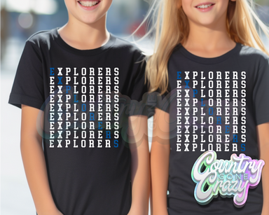 Explorers • Royal • Stacked T-Shirt-Country Gone Crazy-Country Gone Crazy