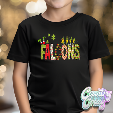 Falcons - Red/Green Grinch - T-Shirt-Country Gone Crazy-Country Gone Crazy