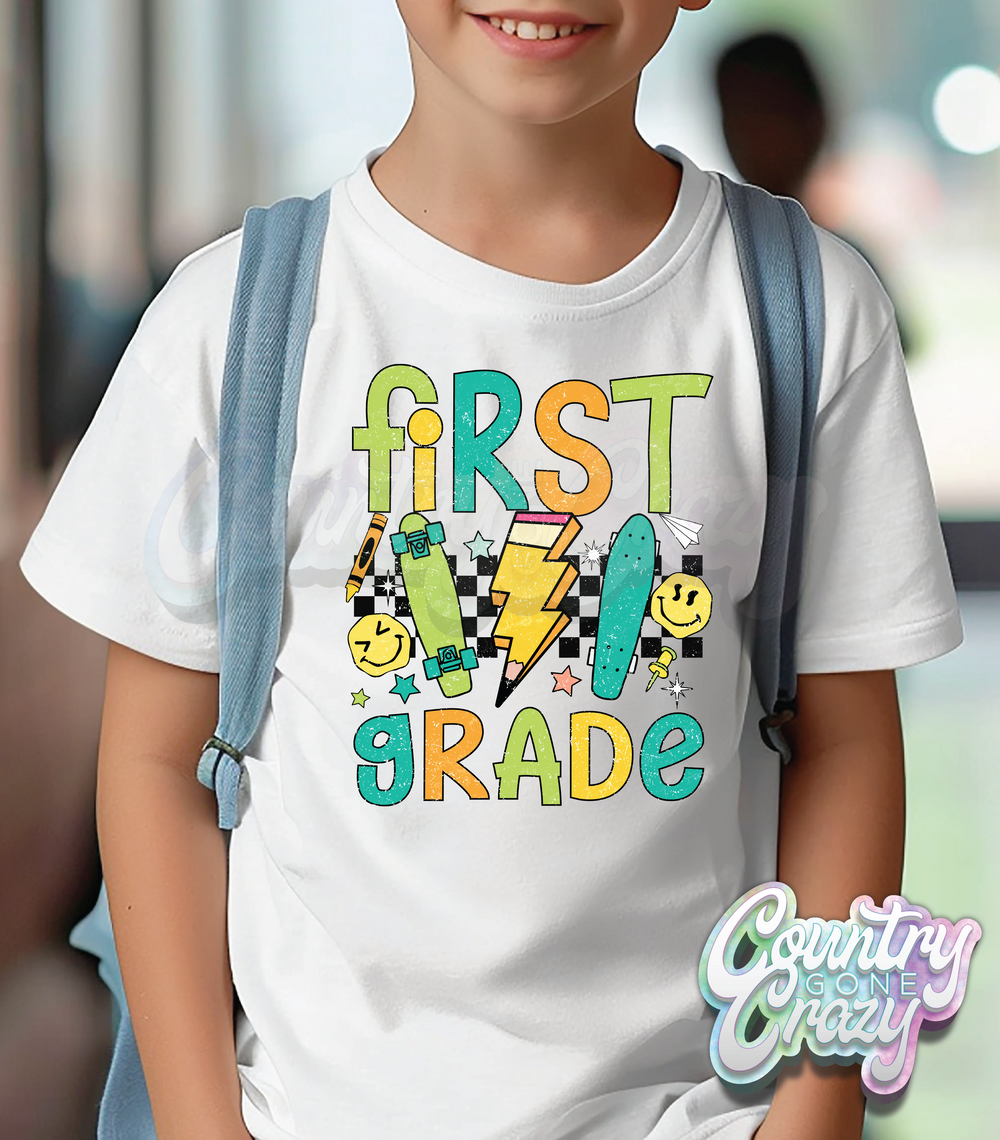 FIRST GRADE // WHITE T-SHIRT-Country Gone Crazy-Country Gone Crazy