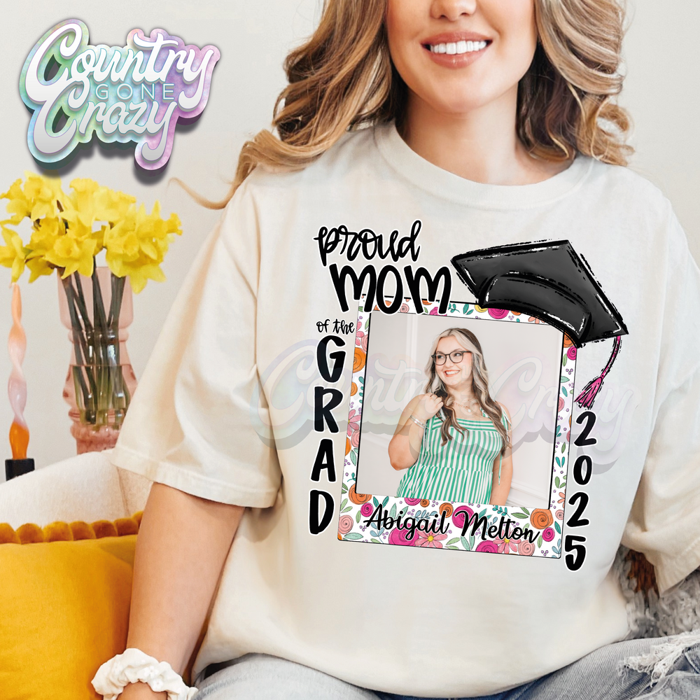 PROUD // FLORAL FRAME // CUSTOM 2025 GRADUATE with Picture - T-SHIRT-Country Gone Crazy-Country Gone Crazy