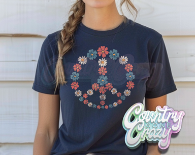 FLORAL PEACE T-SHIRT-Country Gone Crazy-Country Gone Crazy