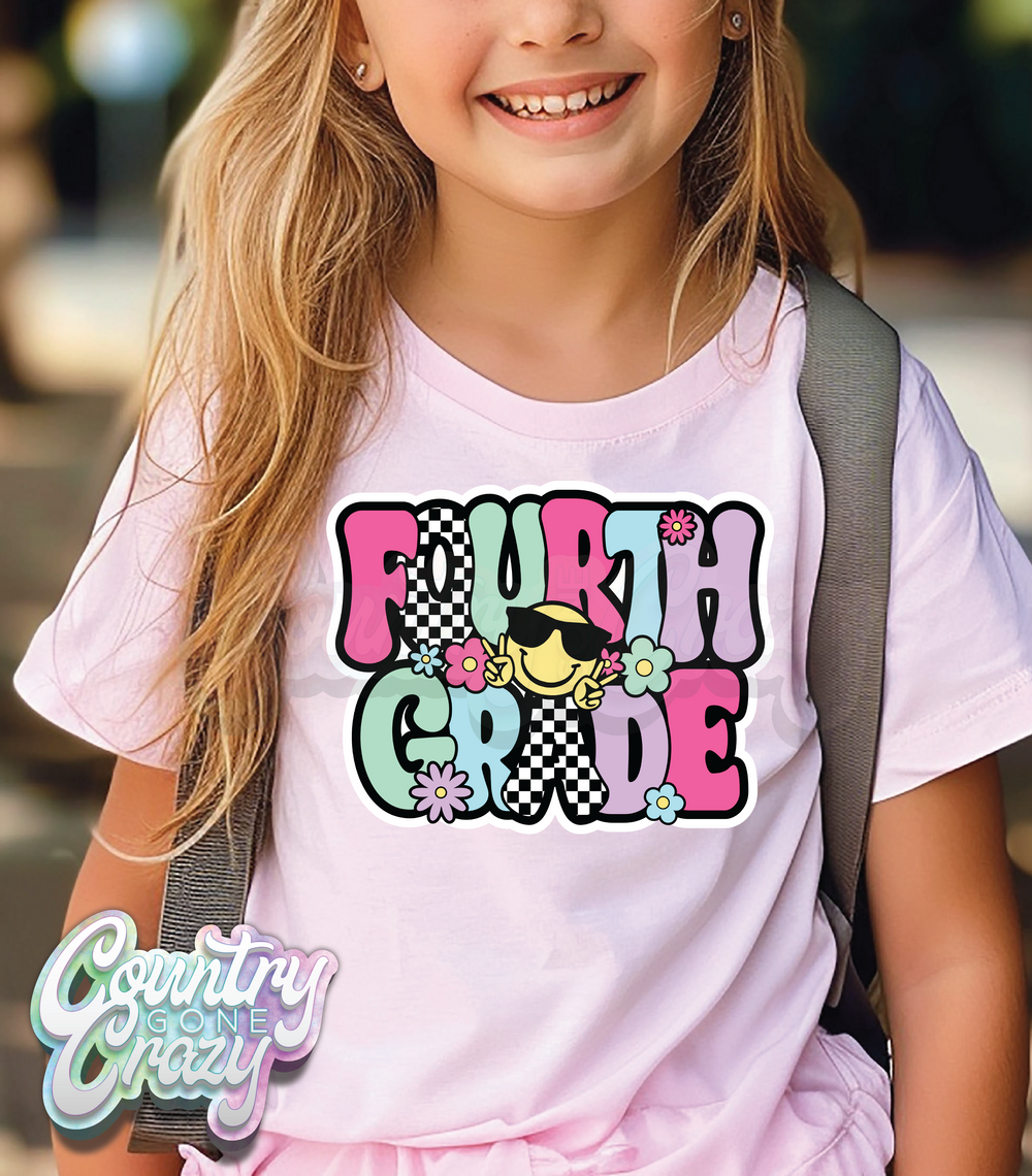 RETRO - FOURTH GRADE / LT. PINK T-SHIRT-Country Gone Crazy-Country Gone Crazy