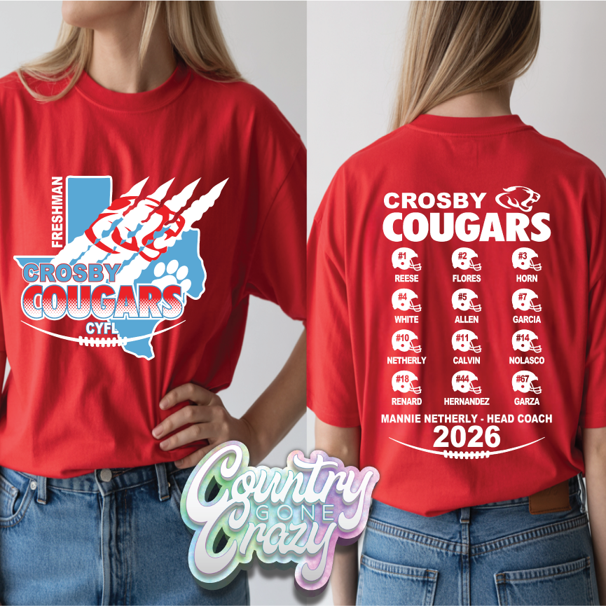 Crosby Cougars 2026 Freshman Football T-Shirt