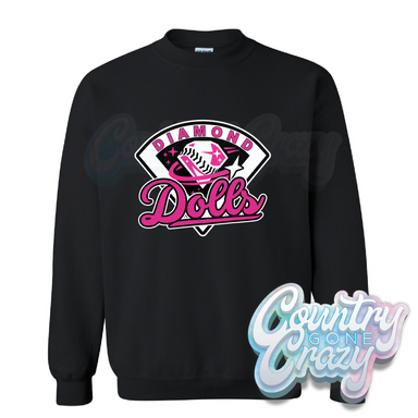 Diamond Dolls Softball Sweatshirt-Gildan-Country Gone Crazy