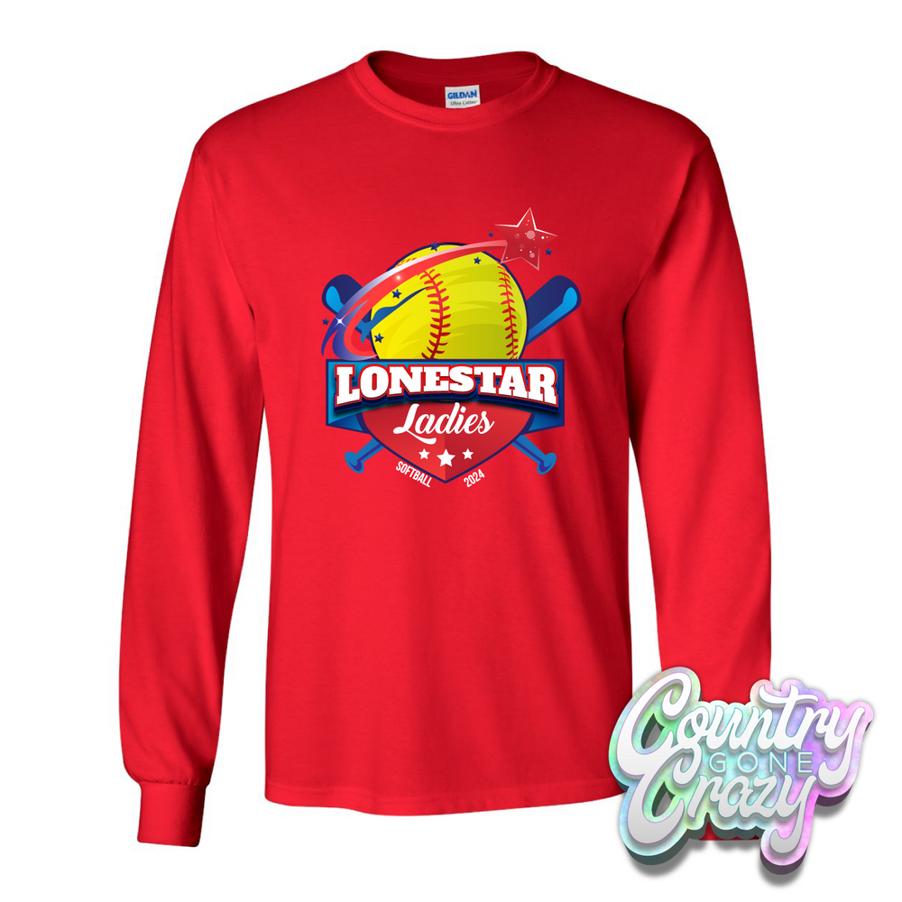 Lonestar Ladies Softball Long Sleeve-Country Gone Crazy-Country Gone Crazy