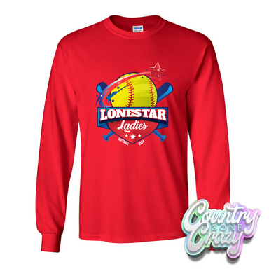 Lonestar Ladies Softball Long Sleeve-Country Gone Crazy-Country Gone Crazy