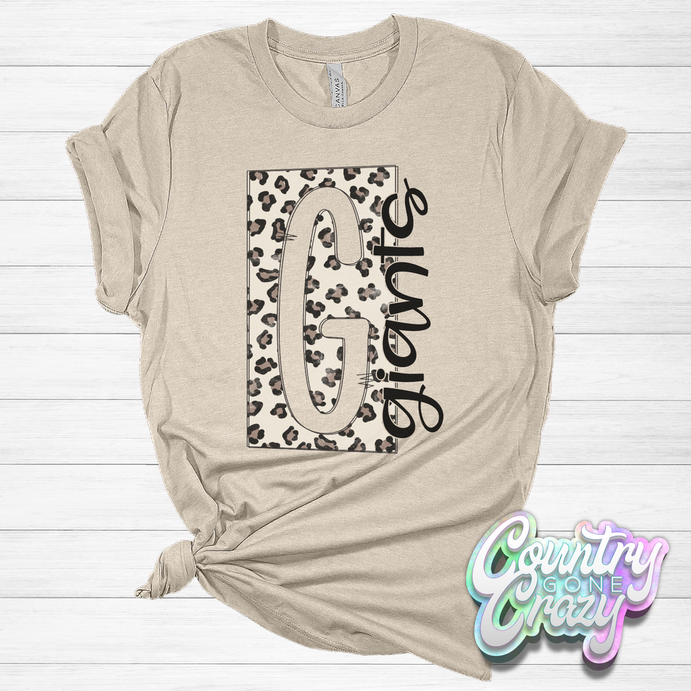 Giants - Boxed Leopard Bella Canvas T-Shirt-Country Gone Crazy-Country Gone Crazy