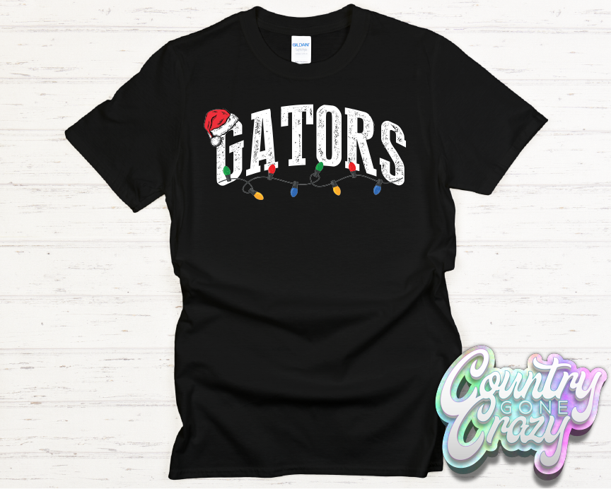 GATORS - CHRISTMAS LIGHTS - T-SHIRT-Country Gone Crazy-Country Gone Crazy