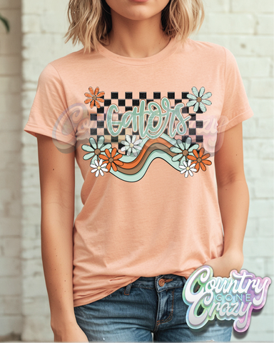 GATORS ** BOHO WAVE** BELLA CANVAS HEATHER PEACH T-SHIRT-Country Gone Crazy-Country Gone Crazy