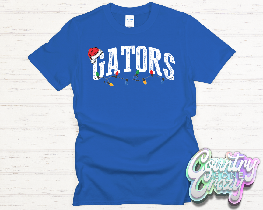 GATORS - CHRISTMAS LIGHTS - T-SHIRT-Country Gone Crazy-Country Gone Crazy