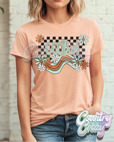 GCCISD ** BOHO WAVE** BELLA CANVAS HEATHER PEACH T-SHIRT-Country Gone Crazy-Country Gone Crazy