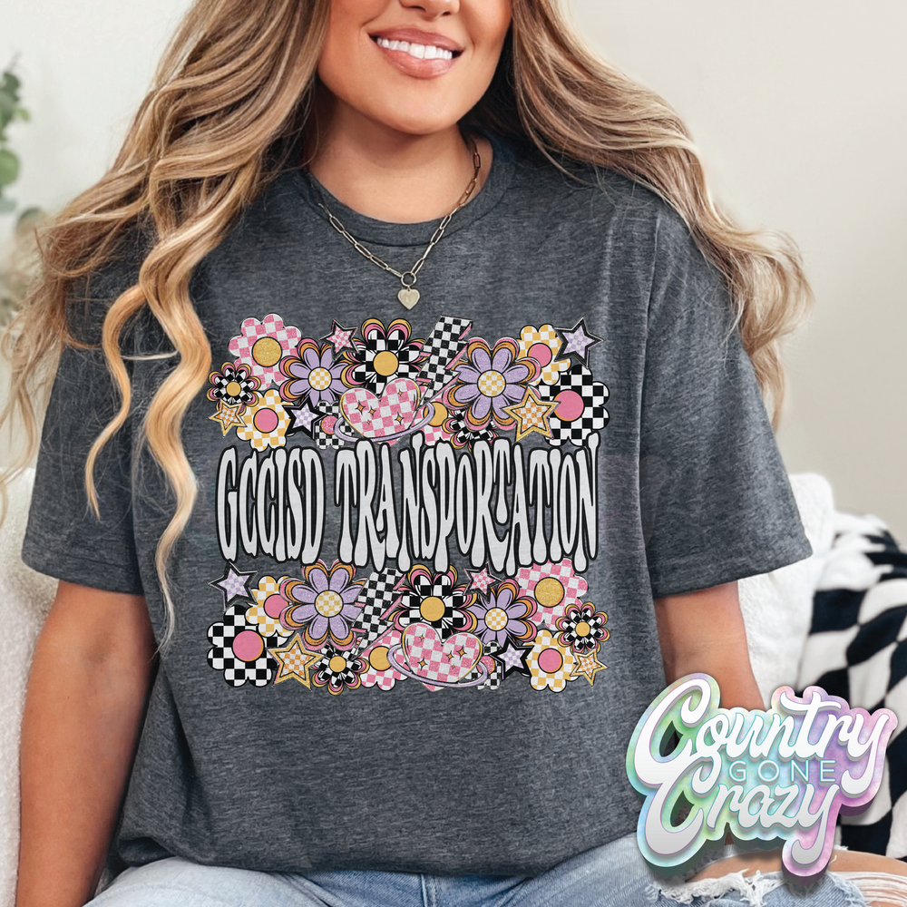 GCCISD Transportation // Funky Flowers // T-Shirt-Country Gone Crazy-Country Gone Crazy