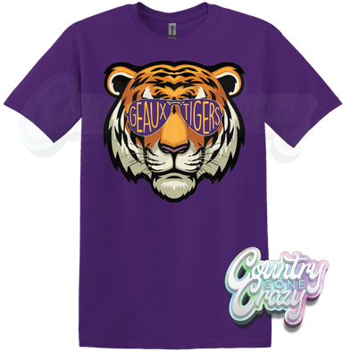 GEAUX TIGERS - PURPLE T-SHIRT-Country Gone Crazy-Country Gone Crazy