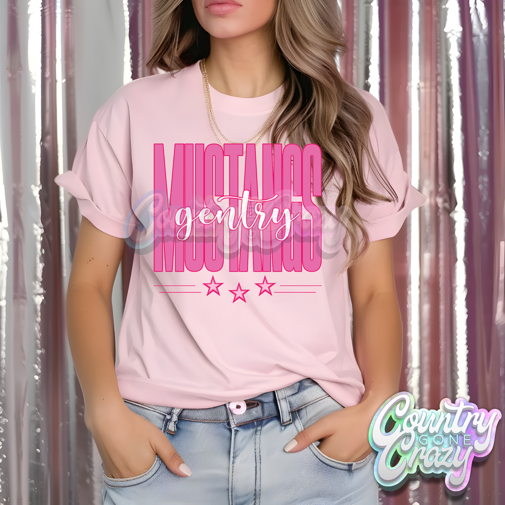 Gentry Mustangs • Pink Fierce • T-Shirt-Country Gone Crazy-Country Gone Crazy