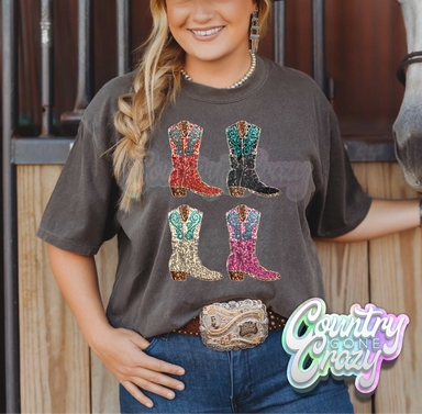 GLITTER BOOTS T-SHIRT-Country Gone Crazy-Country Gone Crazy