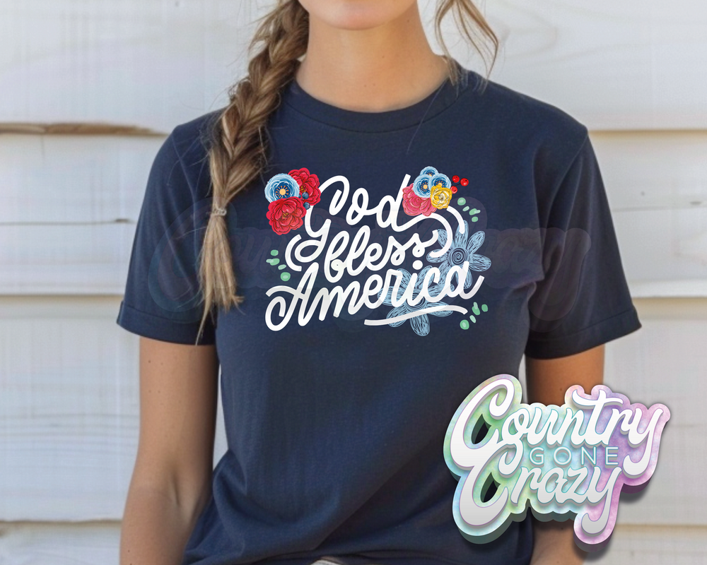 GOD BLESS AMERICA T-SHIRT-Country Gone Crazy-Country Gone Crazy