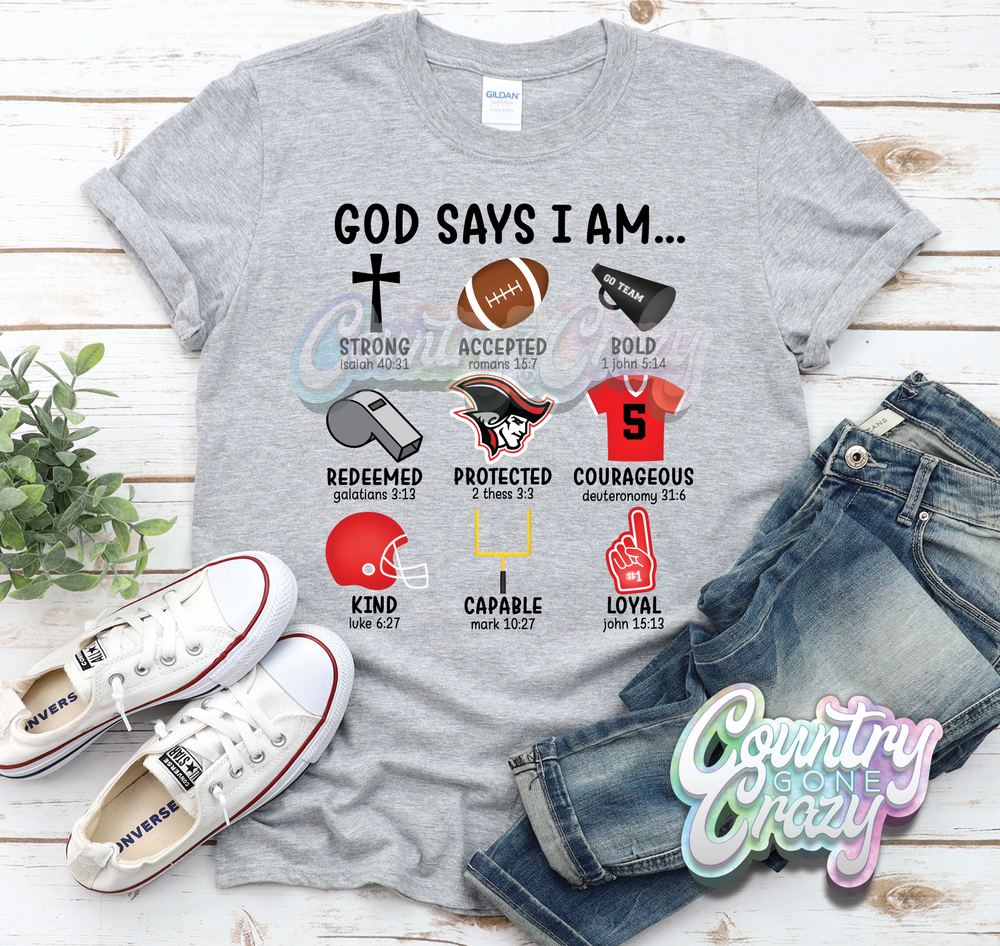 God Says I Am - Goose Creek Memorial Patriots - T-Shirt-Country Gone Crazy-Country Gone Crazy