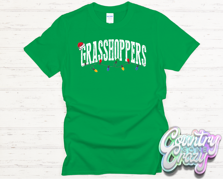 GRASSHOPPERS - CHRISTMAS LIGHTS - T-SHIRT-Country Gone Crazy-Country Gone Crazy