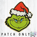 Grinch with Blue Eyes Chenille Iron-On Patch-Country Gone Crazy-Country Gone Crazy