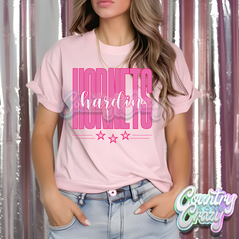 Hardin Hornets • Pink Fierce • T-Shirt-Country Gone Crazy-Country Gone Crazy