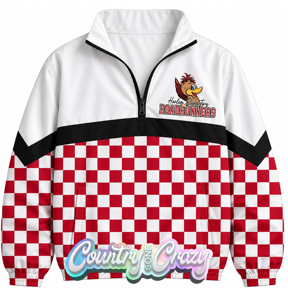 SCHOOL COLORS: RED/BLACK WINDBREAKER  // IN STOCK NOW