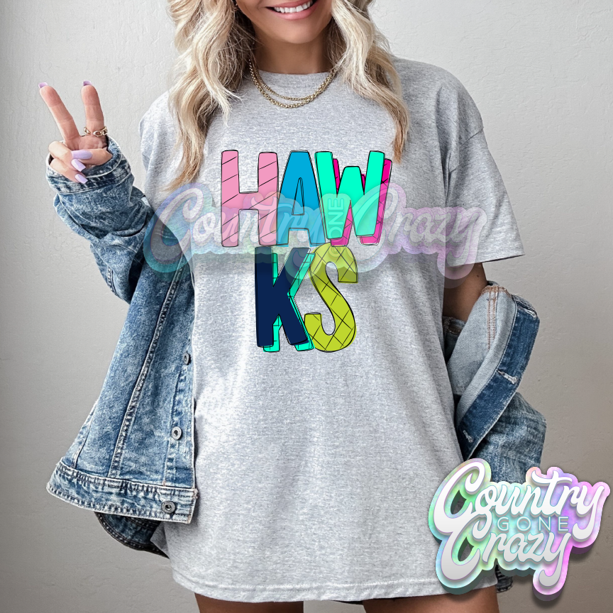 Hawks // Stripey // T-Shirt-Country Gone Crazy-Country Gone Crazy