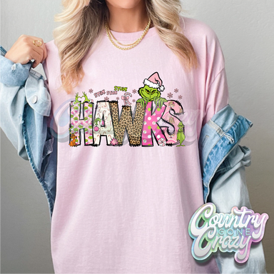 Hawks- Pink Grinch - T-Shirt-Country Gone Crazy-Country Gone Crazy