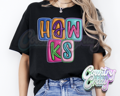 Hawks •• Bubble •• T-Shirt-Country Gone Crazy-Country Gone Crazy