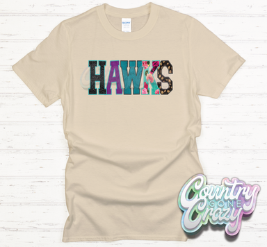 Hawks Faux Applique T-Shirt-Country Gone Crazy-Country Gone Crazy