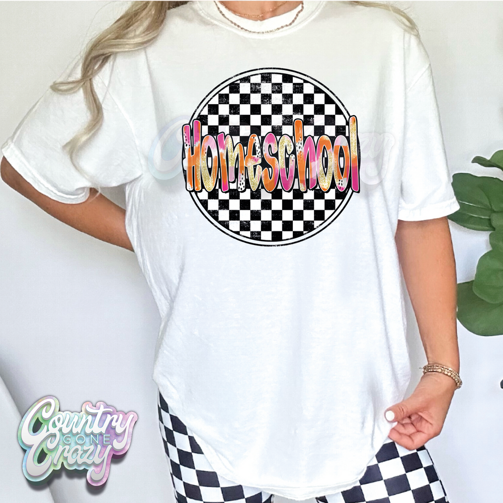 Homeschool - Checkered Splash - T-Shirt-Country Gone Crazy-Country Gone Crazy