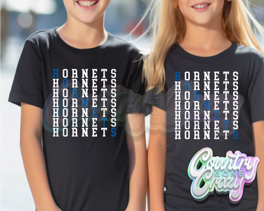 Hornets • Royal • Stacked T-Shirt-Country Gone Crazy-Country Gone Crazy